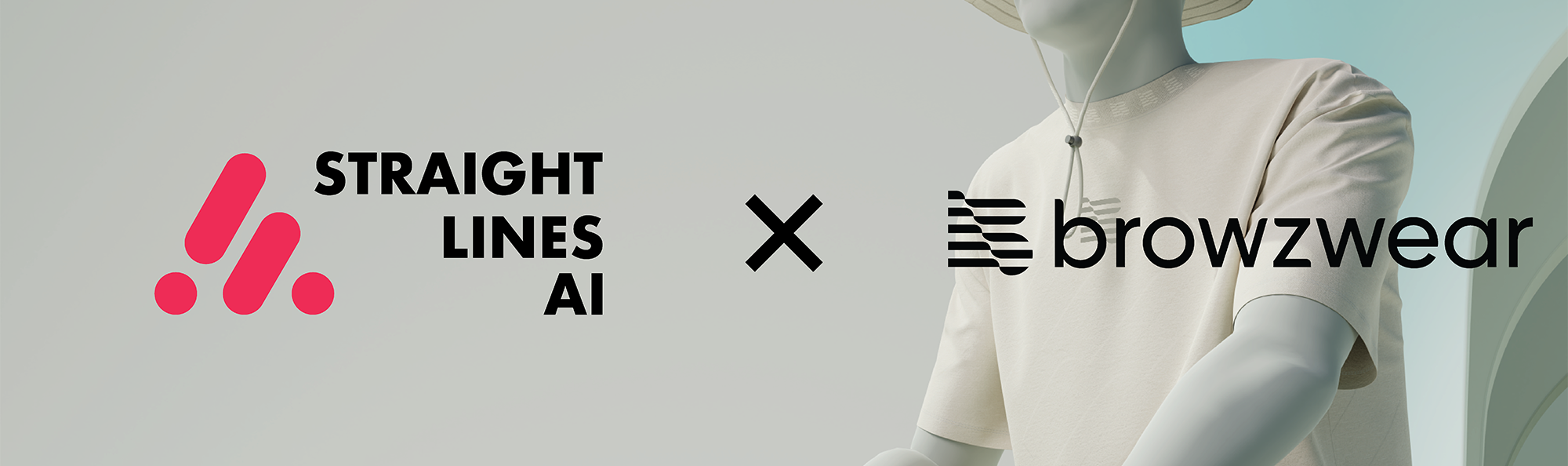 Straight Lines AI and Browzwear logos side by side, representing a strategic partnership in digital fashion design.