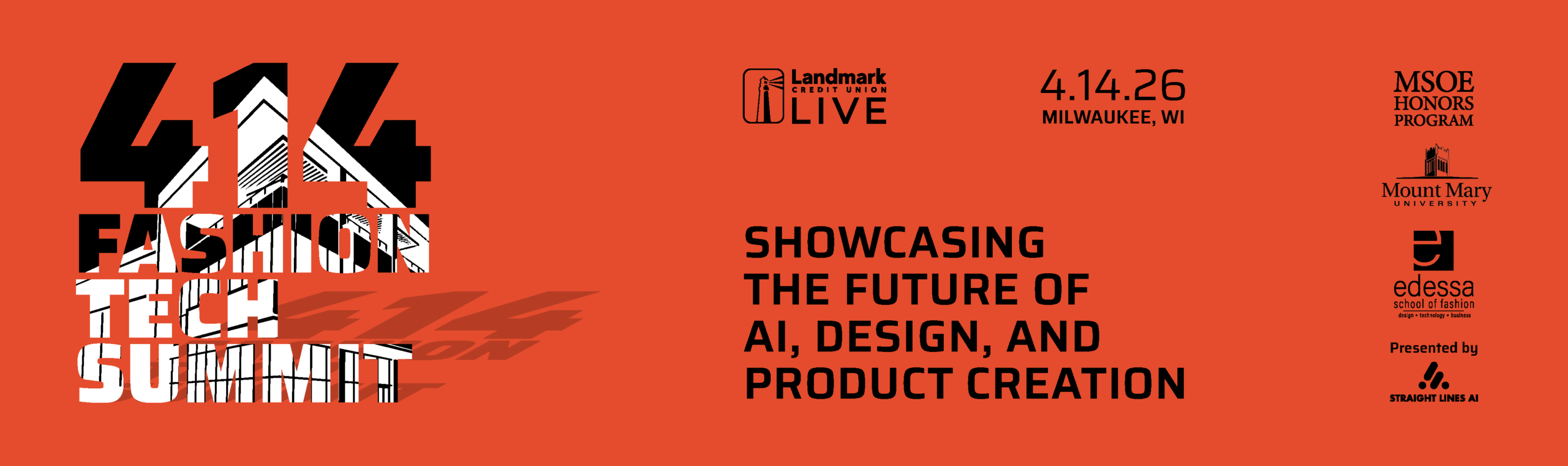 414 Fashion Tech Summit banner showcasing AI design and product creation in Milwaukee